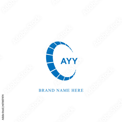 AYY logo. A Y Y design. White AYY letter. AYY, A Y Y letter logo design. Initial letter AYY linked circle uppercase monogram logo. © MdRakibul