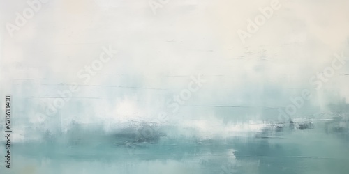 Fototapeta Abstract art background oil painting green and white, Turquoise blue, Oil painting on canvas, generative ai
