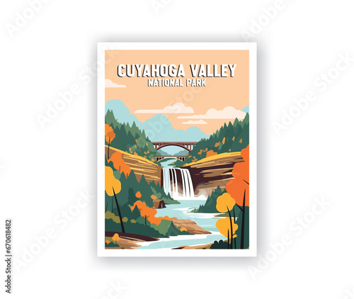 Cuyahoga Valley National Parks Illustration Art.