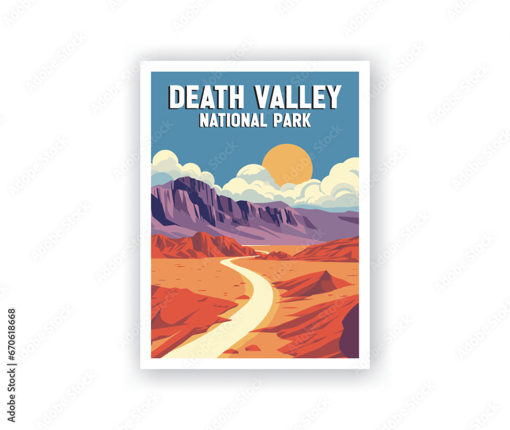 Death Valley National Parks Illustration Art.
