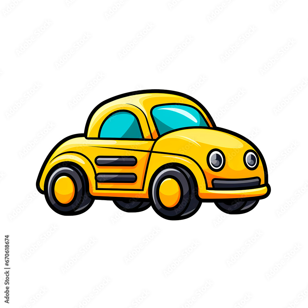Yellow car icon. Cartoon vector illustration of yellow car icon for web design