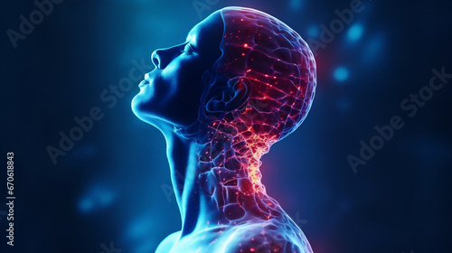 Science head body brain anatomy human blue