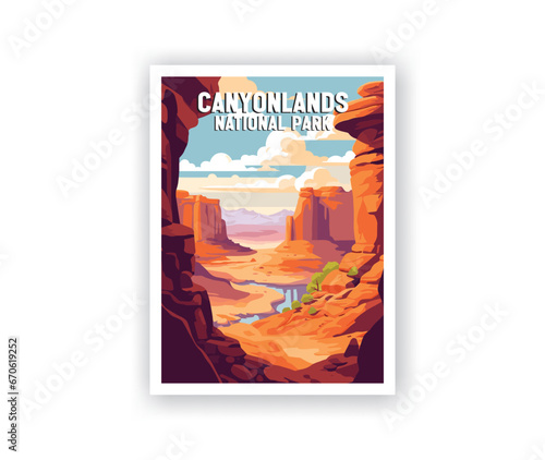 Canyonlands National Parks Illustration Art.
