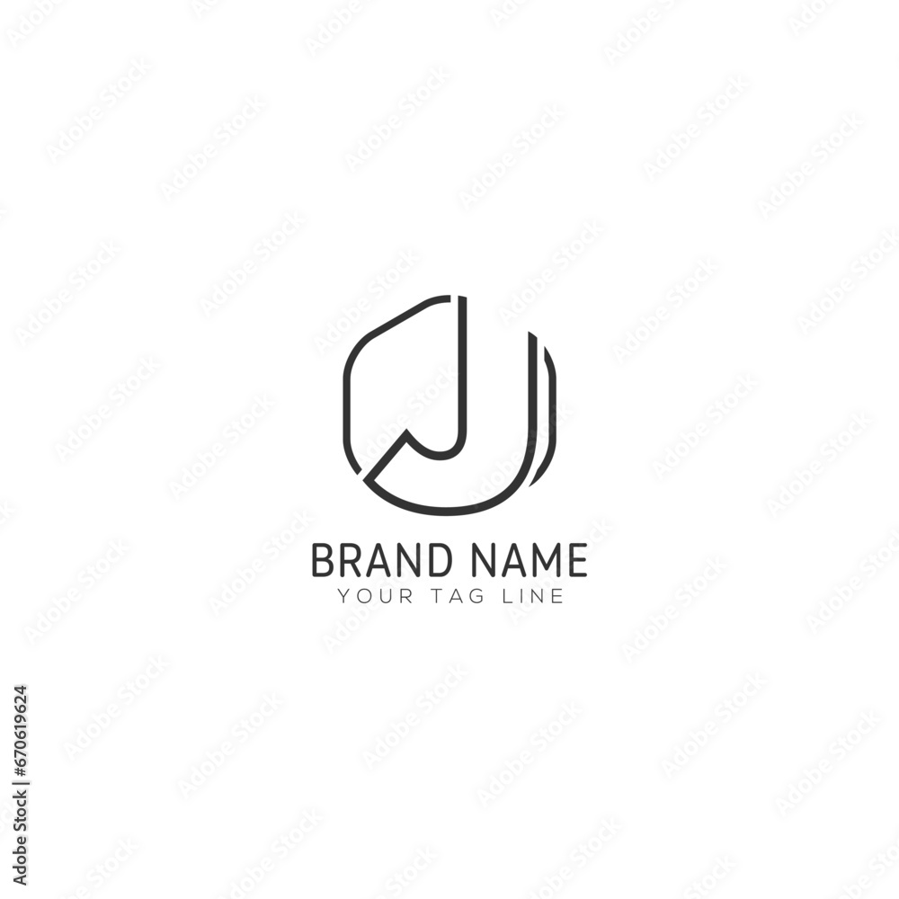 Abstract Initial Letter J Logo. White Geometric Shape with Red Square Dot isolated on Blue Background. Usable for Business and Branding Logos. Flat Vector Logo Design Template Element Abstract Initial Letter J Logo. White Geometric Shape with Red Square Dot isolated on Blue Background. Usable for Business and Branding Logos. Flat Vector Logo Design Template Element