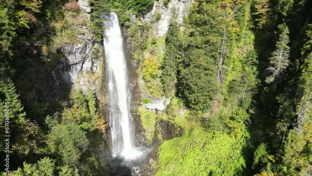 Maral Waterfall in the Autumn Season Drone Video, Macahel Borcka, Artvin Turkey Maral Waterfall in the Autumn Season Drone Video, Macahel Borcka, Artvin Turkey