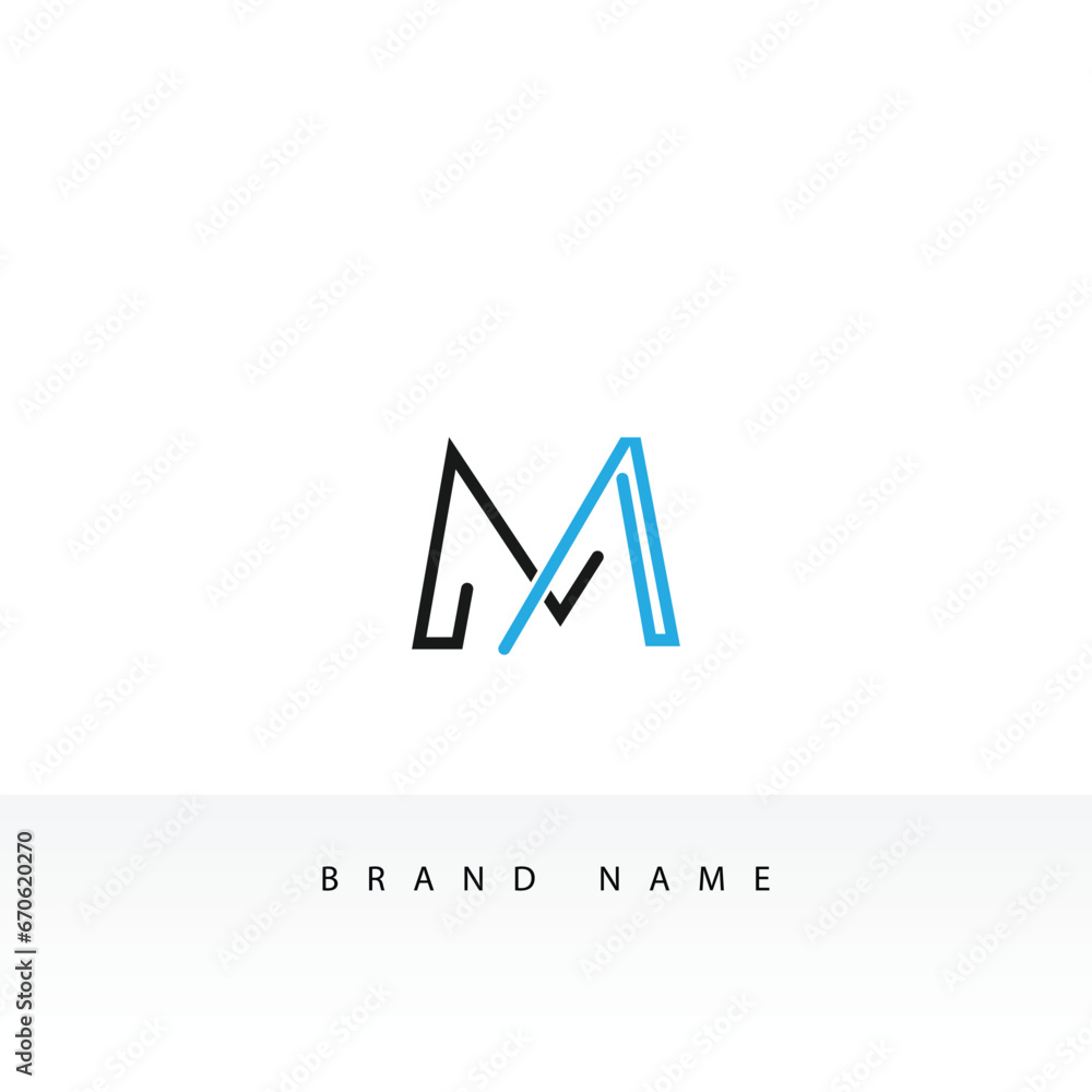 MA or AM. Monogram of Two letters A&M. Luxury, simple, minimal and elegant MA logo design. Vector illustration template.