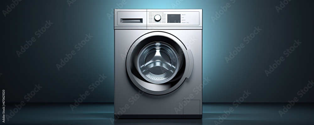 Modern washing machine in gray background. copy space for text. Modern washing machine in gray background. copy space for text.