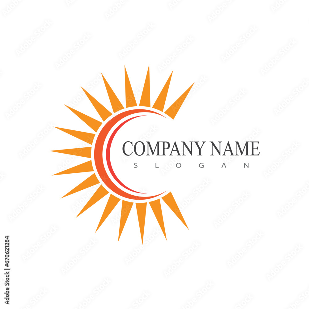 Sun logo vector template and symbol design Sun logo vector template and symbol design