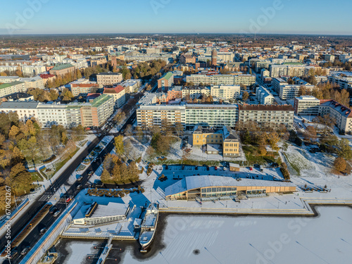 Cityscape view of Finnish town Vaasa
