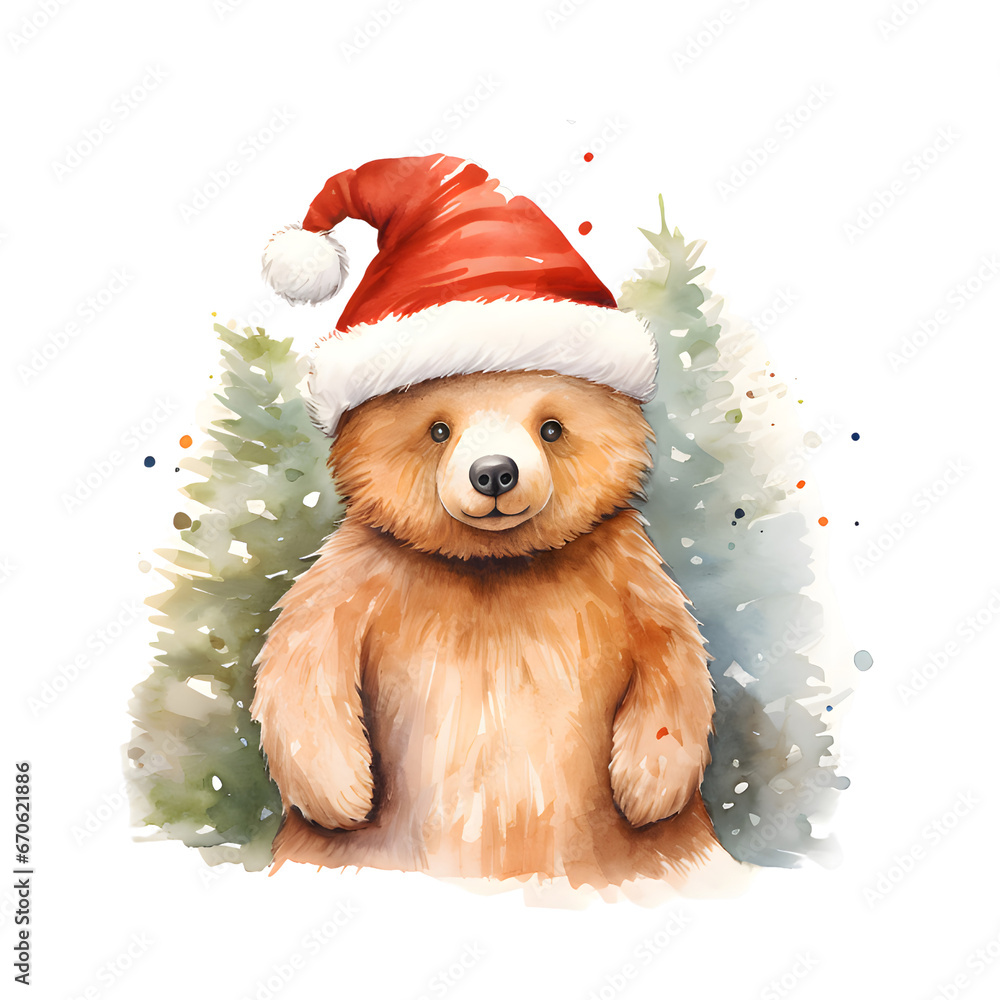 christmas cute bear ,santa ,red christmas cute bear ,santa ,red