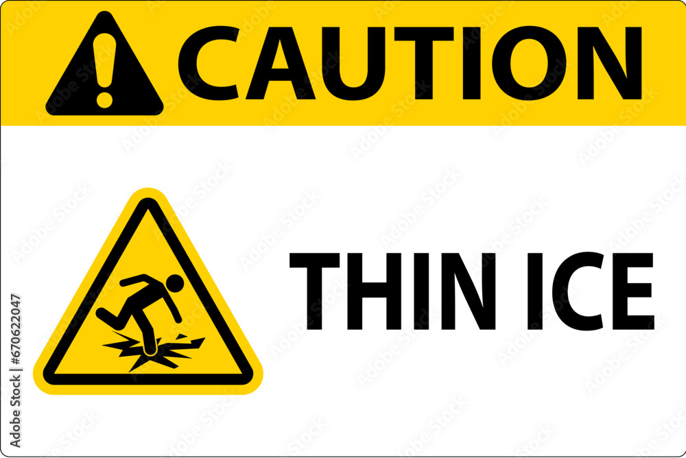 Water Safety Sign Danger - Thin Ice Water Safety Sign Danger - Thin Ice