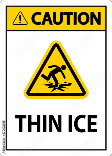 Water Safety Sign Danger - Thin Ice