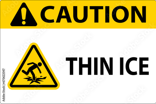 Water Safety Sign Danger - Thin Ice