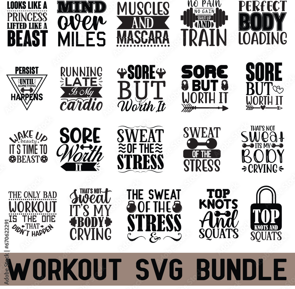 Workout svg bundle