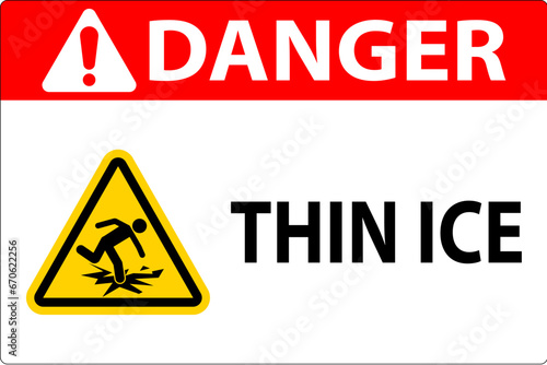 Water Safety Sign Danger - Thin Ice