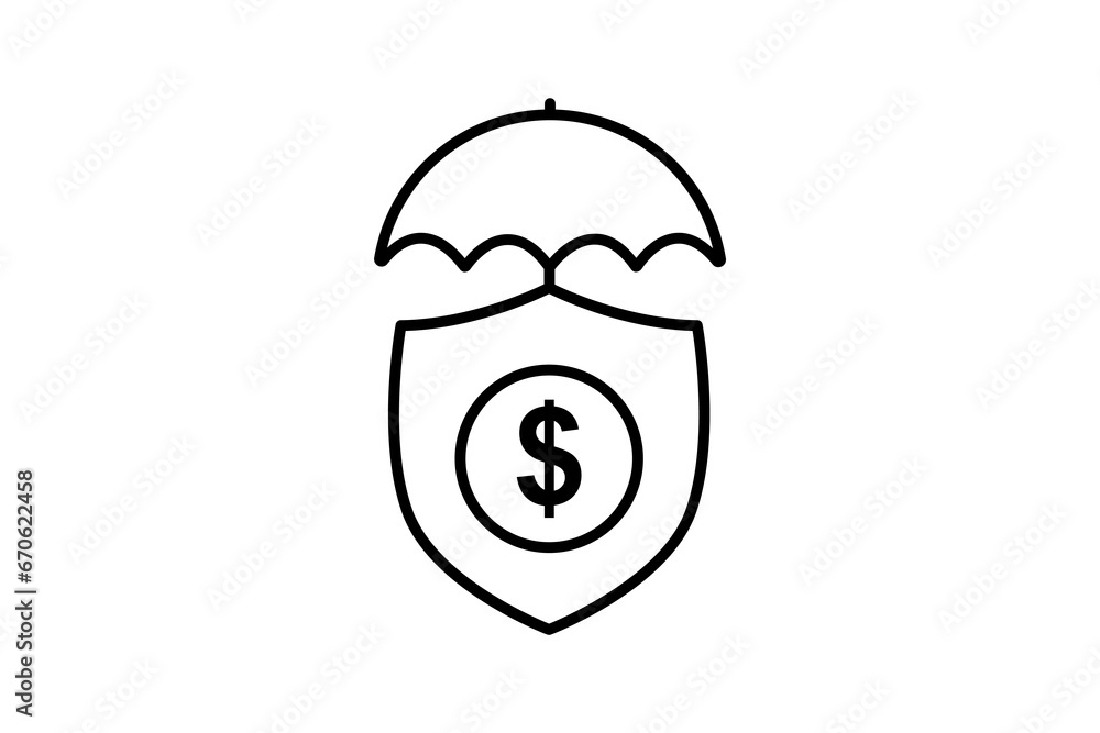 risk management icon. icon related to investments and financial concepts. Line icon style. Simple vector design editable