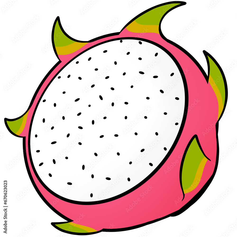 Isolated dragon fruit cartoon Isolated dragon fruit cartoon