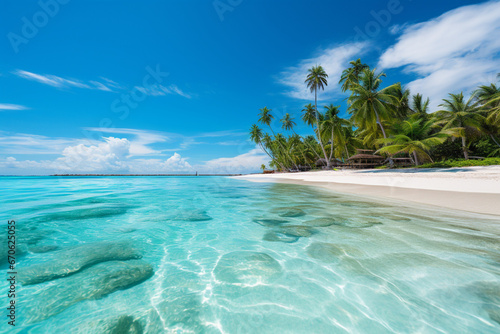 beach with palm trees © Nature creative