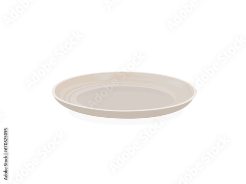 Empty plate on white background.