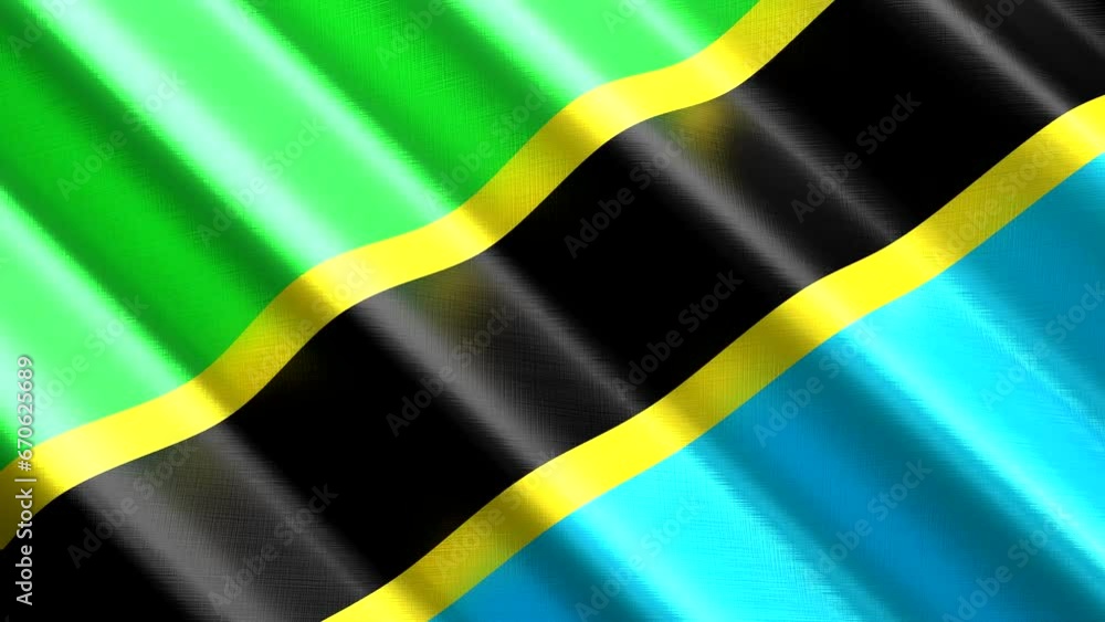 Tanzania - waving textile flag - 3D 4k seamless loop animation (3840 x 2160 px) Tanzania - waving textile flag - 3D 4k seamless loop animation (3840 x 2160 px)