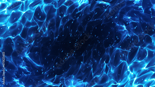 画面を囲んで燃え盛る青い炎の背景 photo