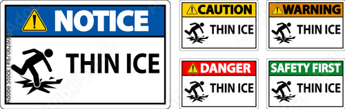 Water Safety Sign Danger - Thin Ice