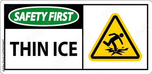Water Safety Sign Danger - Thin Ice