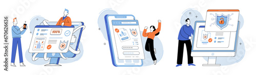 Data protection. Vector illustration. Businesses prioritize privacy and datprotection to build trust with their customers Locking down sensitive datis fundamental concept in information security