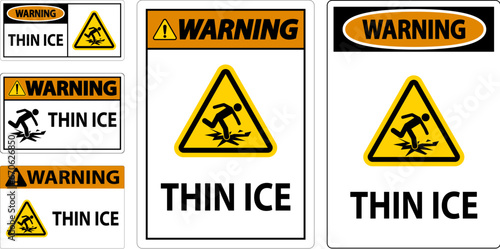 Water Safety Sign Danger - Thin Ice