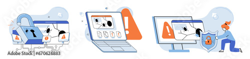 Information privacy. Vector illustration. Safeguarding access to sensitive information is crucial for maintaining privacy Cyber security systems defend networks and systems from unauthorized access