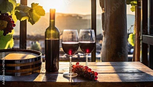 wine vineyard in the background photo