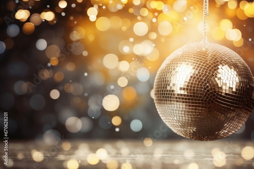 Disco Ball with Sparkling Bokeh 