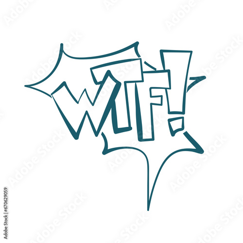 wtf comic pop cloud text emotional speech sound vector hand drawn doodle