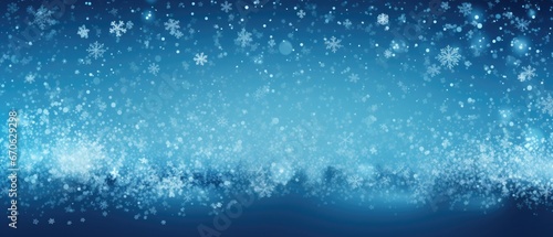 Fondo navideño con copos de nieve y tono azul