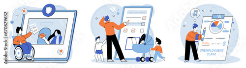 Care allowance. Vector illustration. Providing care is essential for well-being individuals An allowance is given to support individuals financially Compensation is provided for services rendered