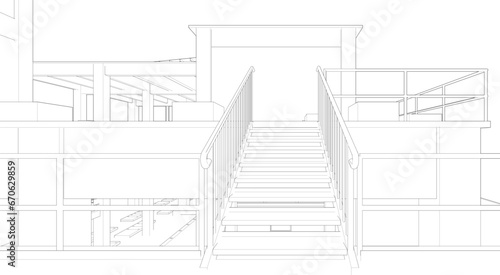 3D illustration of industrial building