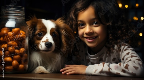 A Child Sharing Post-Christmas Treats With Pets, Background Images, Hd Illustrations