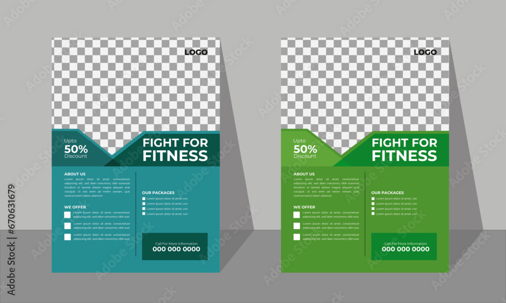 GYM / Fitness Flyer template with grunge shapes. vector  - obrazy, fototapety, plakaty 