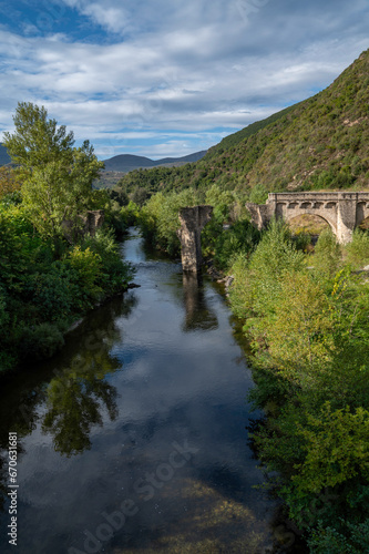 The most famous bridge in Corsica, the "ponte novu" , in Castello di Rostino , ware the battle for Corsican independence took place on May 8, 1769 © Danny Collewaert