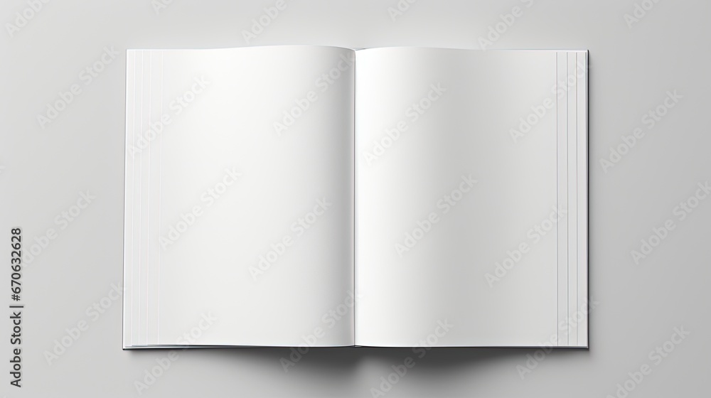 3D Rendering of Opened Blank White A4 Magazine Brochure Mockup
3D Rendering of Opened Blank White A4 Magazine Brochure Mockup