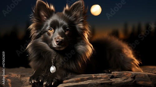 A Dog Posing With A Clock Striking Midnight , Background Images, Hd Illustrations © ACE STEEL D