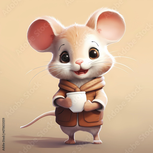 Cartoon cute mouse illustration  © 俊后生