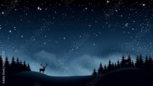 christmas background for of Starlit Night a dark sky Reindeer © ASTERIOS