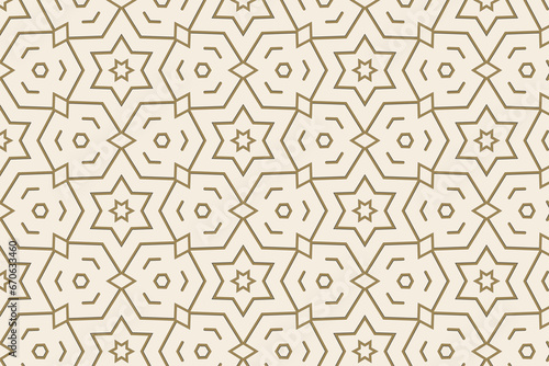 Geometric Pattern Background in Symmetrical element. Floral style design.