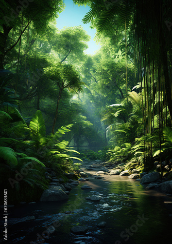 Rainforest, jungle, generative ai  © vvalentine