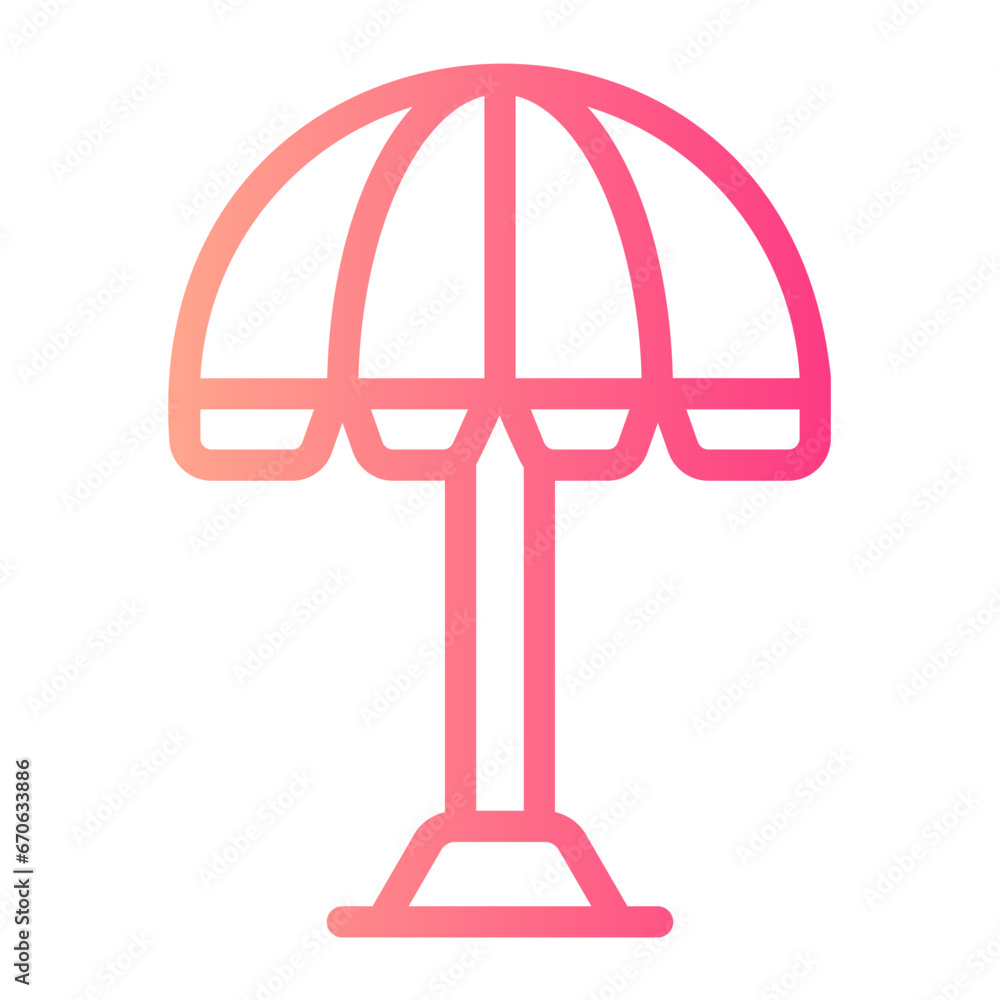 sun umbrella gradient icon