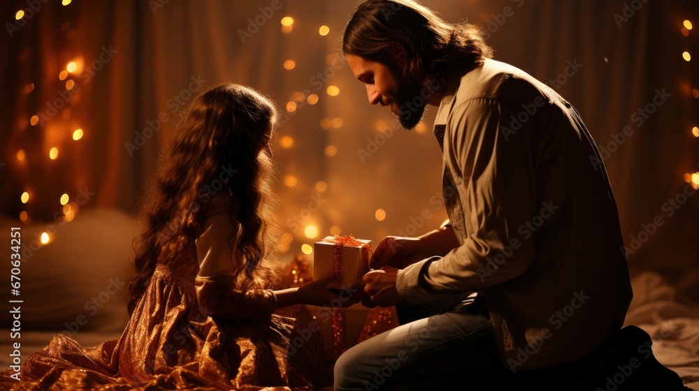 A Family Exchanging Post-Christmas Stories, Background Images, Hd Illustrations