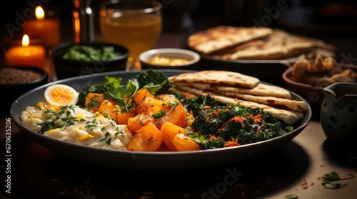 A Plate Of Delicious Post-Christmas Brunch Savory, Background Images, Hd Illustrations