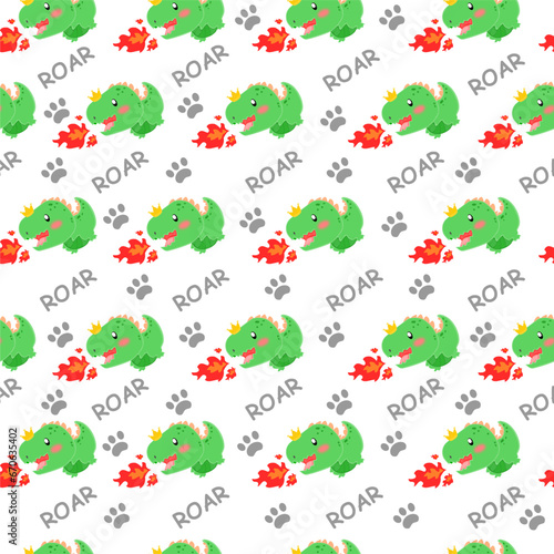 Dinosaurs seamless pattern for kids, Creative vector childish background . illustration, vector.