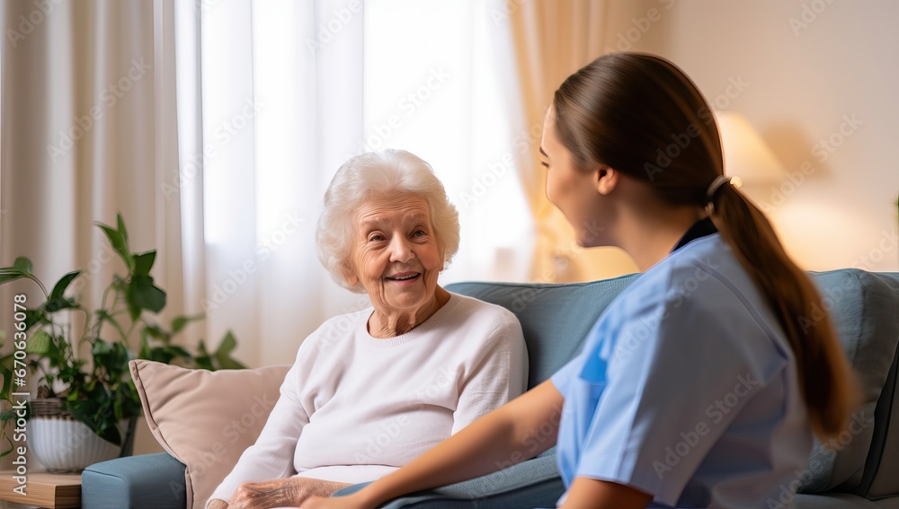 Nurse talking to elderly patient Nurse talking to elderly patient